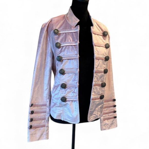 Free People Pink Velvet Military Jacket Medium NWT - Picture 9 of 15